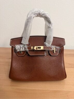 HOLES barenia Faubourg fauve gold GHW mini 20 crossbody Birkin